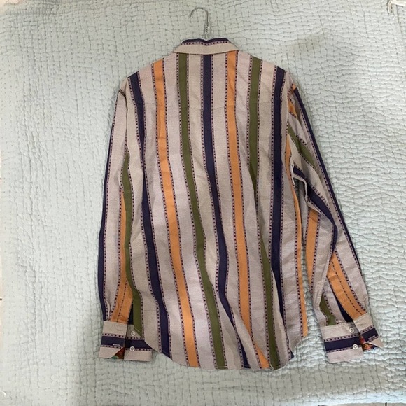 ROBERT GRAHAM / Size M / Long sleeve Dress Shirt / Fancy Orange Purple - Picture 2 of 3